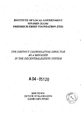 The district coordinating director as a manager in the decentralisation system
