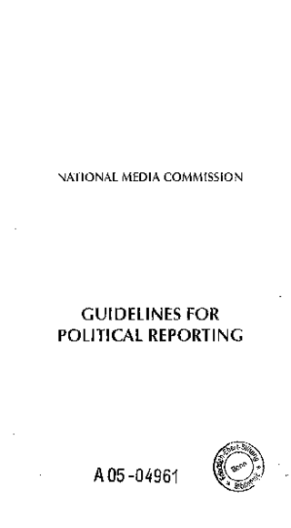 Guidelines for political reporting