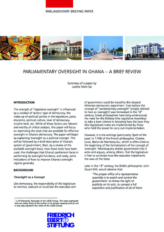 Parliamentary oversight in Ghana - a brief review
