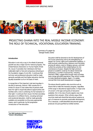 Projecting Ghana into the real middle income economy